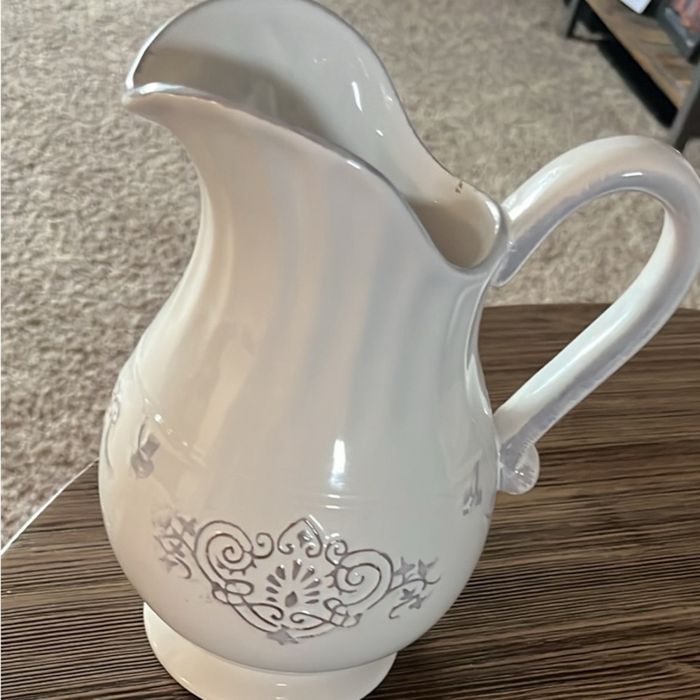 Unique off white ceramic vase